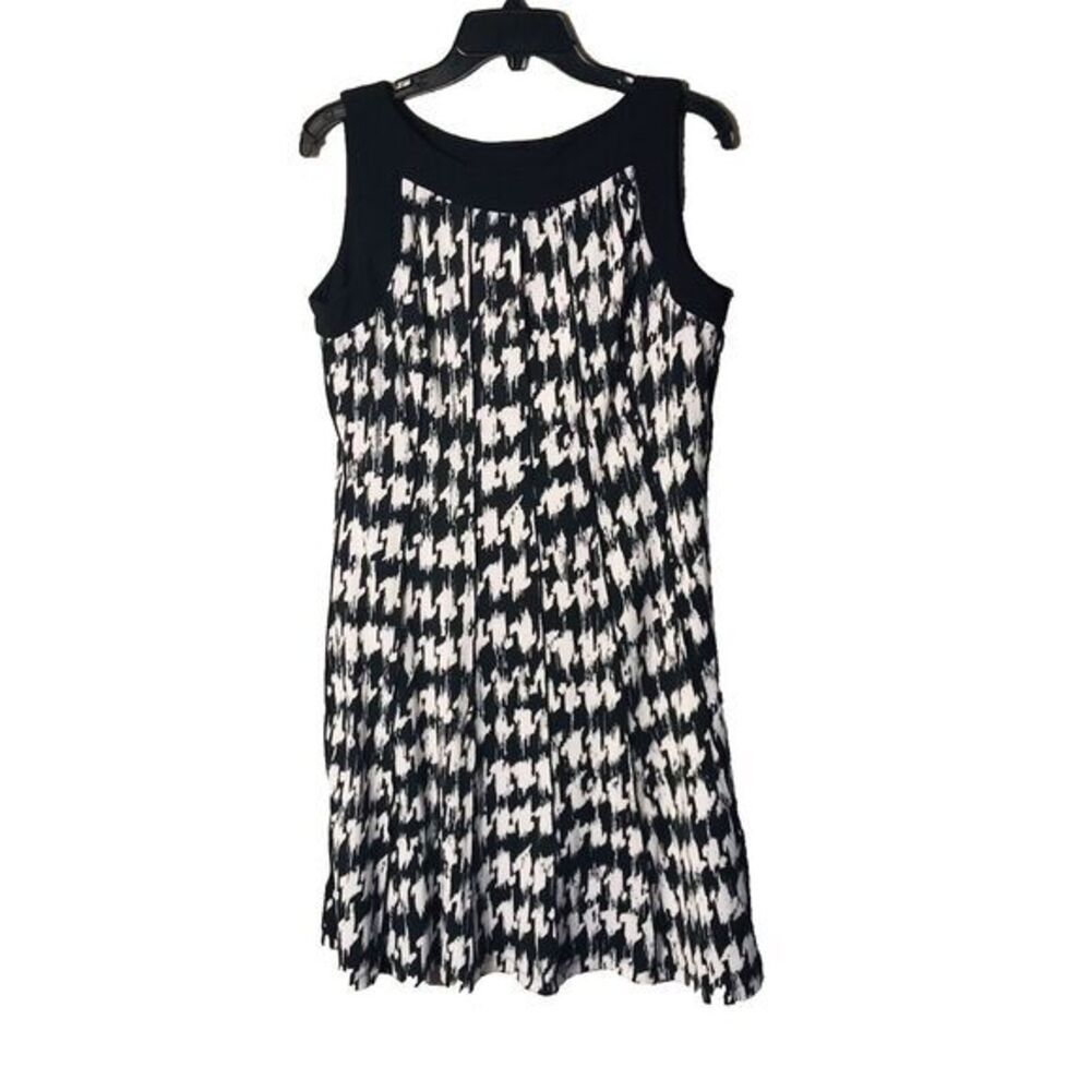 Perceptions ‎ Woman's Houndstooth Dress with Black Trim Size 8 Petite